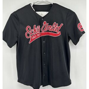 Ecko Unltd‎ Shirt Sleeve Button Down Jersey Black Men's Size XL